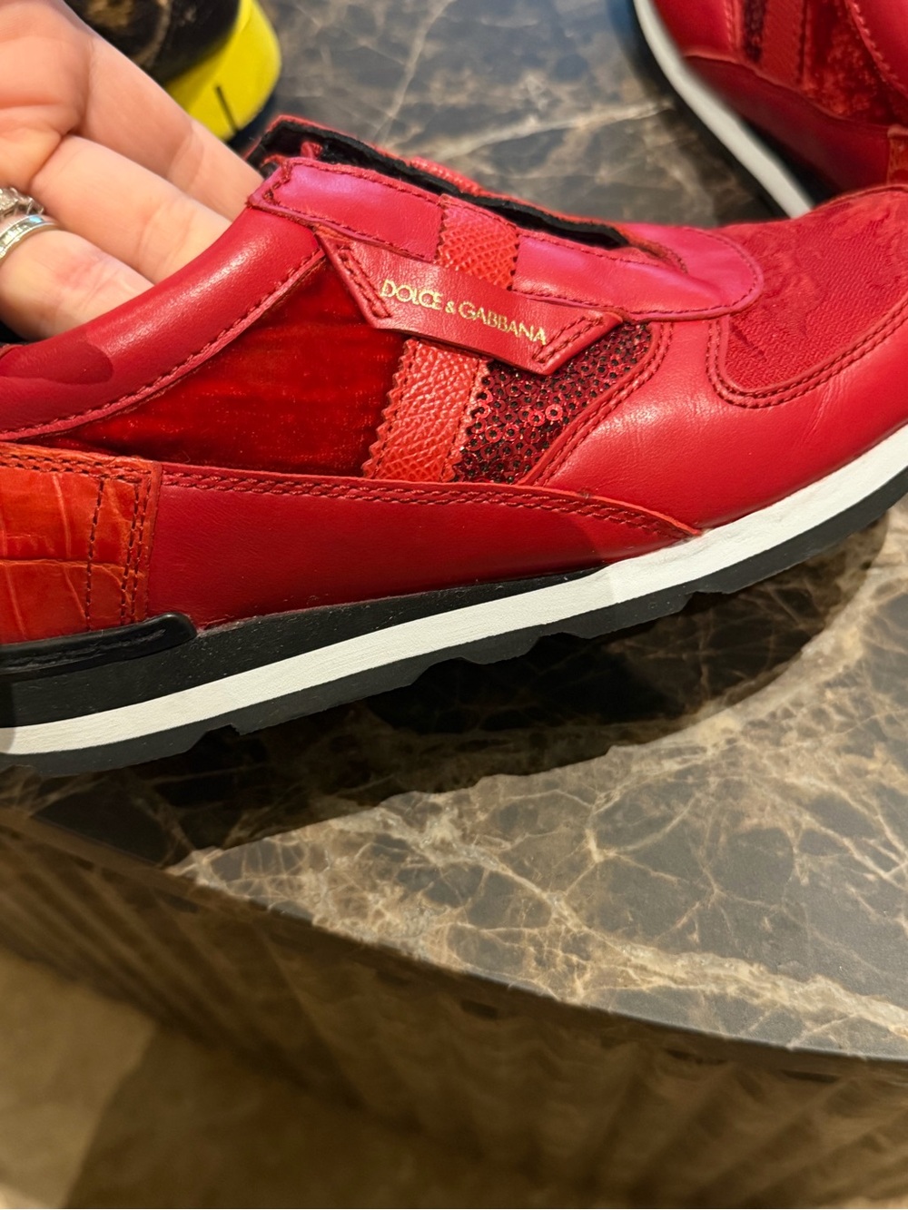 Dolce & Gabbana kids Red Leather Athletic Sneaker